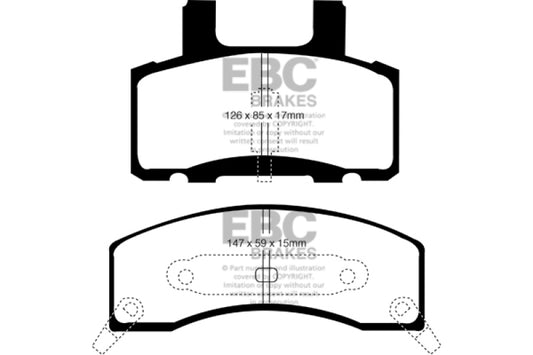 EBC Ultimax2 front brake pads for Chevrolet C20 90-93, OE style, designed for 8600 lb heavy-duty truck braking performance.