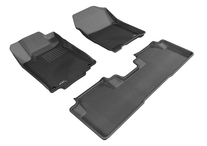 3D MAXpider rubber floor mats for Honda CR-V 2012-2016 in Kagu black full set, custom-fit interior protection.