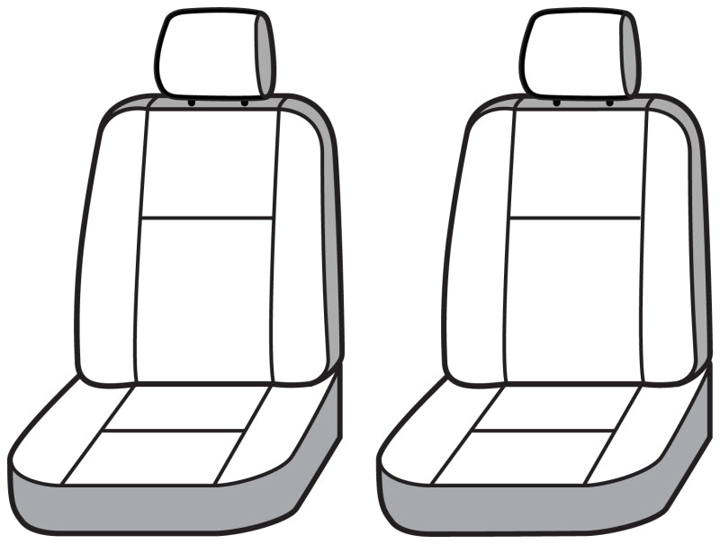 Covercraft Carhartt Super Dux PrecisionFit seat covers in gravel for Ford F250/F350/F450/F550 trucks, showing durable fabric and precise fit.