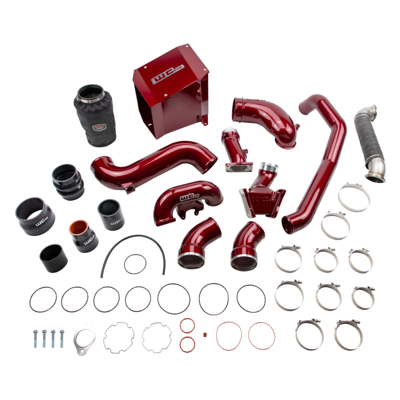 Wehrli Duramax LBZ Stage 3 high flow cold air intake bundle in candy teal, featuring sleek intake tubes and filters.