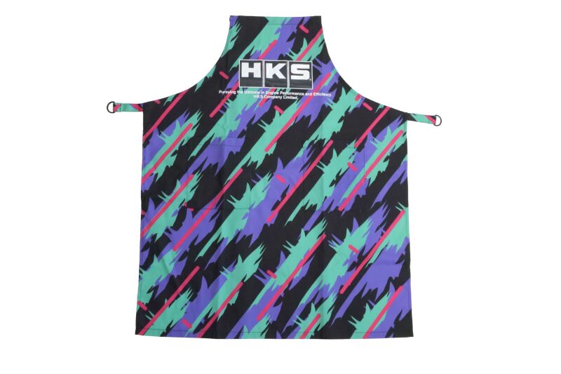 HKS apron shirt in oilcolor with front pockets, casual style, displayed flat with visible fabric texture and stitching.