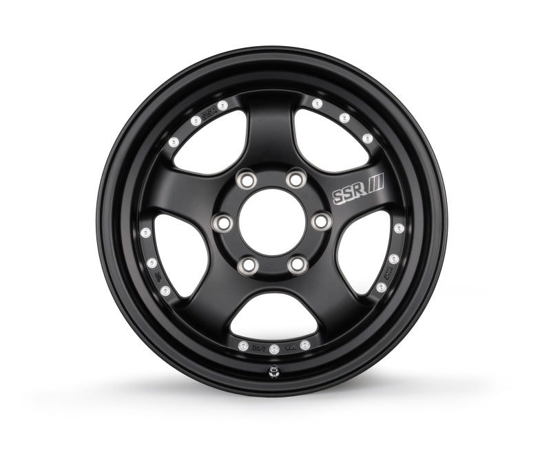 SSR SP1 Trail 17x8.5 flat black forged wheel with 6/139.7 bolt pattern, showcasing its sleek, rugged design.