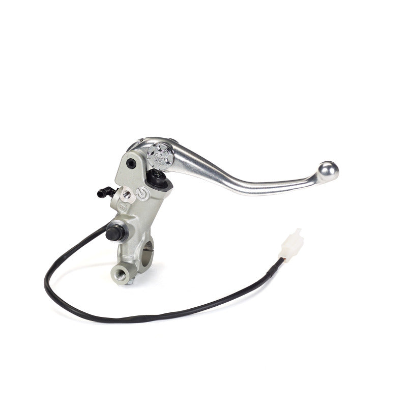 Brembo Powersports brake master cylinder, PR model, shown with mounting and hydraulic connection points for motorcycle braking system