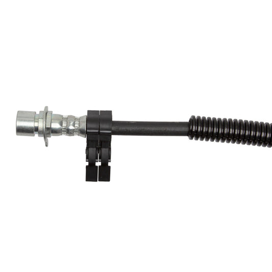 DFC 16-23 Cadillac ATS front-left brake hose from brake line kit, showing the durable rubber and metal fittings.