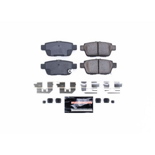 PowerStop Z23 Evolution sport rear brake pads with hardware for Acura TL 2009-2014, performance brake replacement.