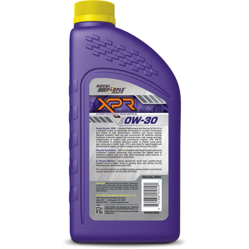 Royal Purple XPR Synthetic Extreme Performance 0W30 Racing Oil - 1 Quart