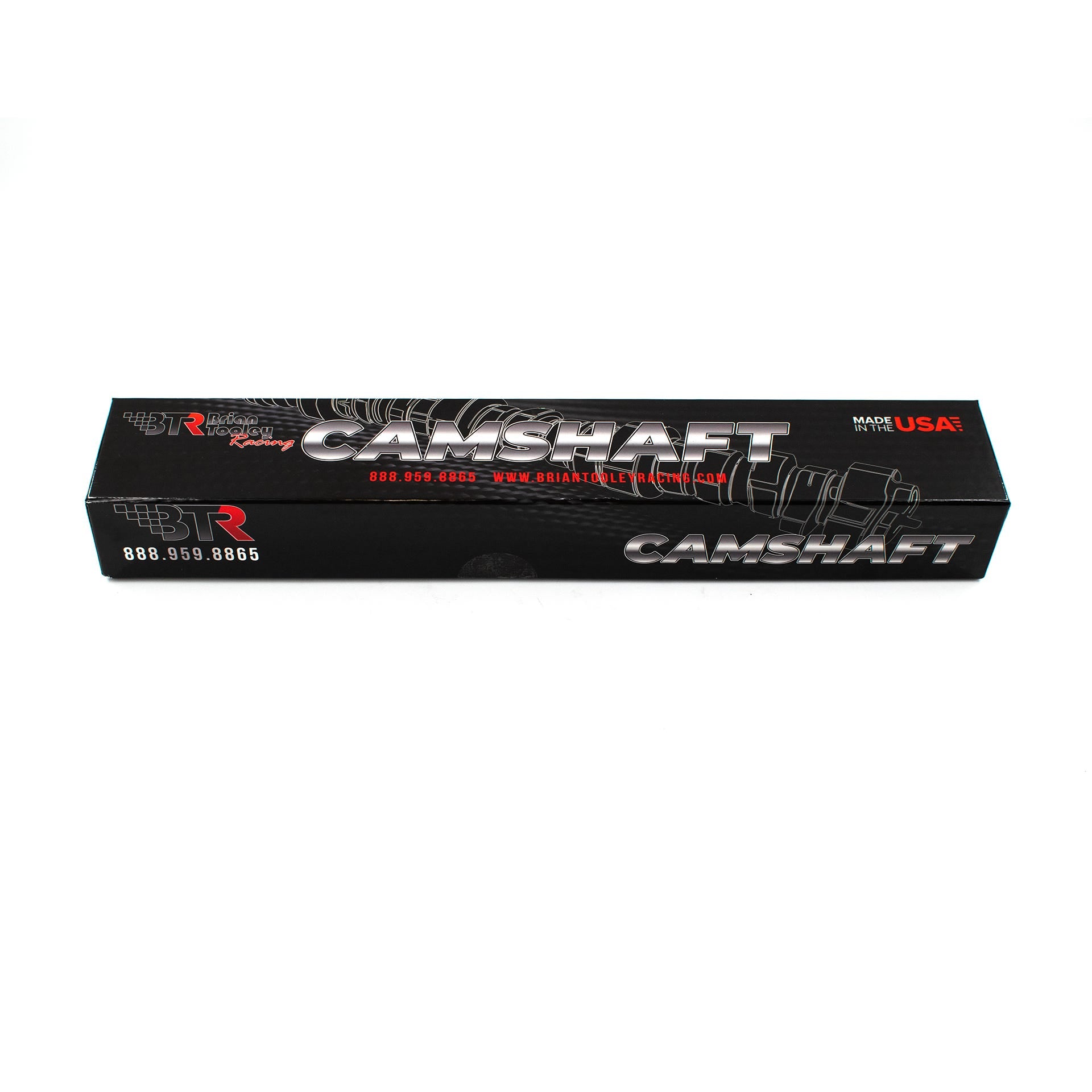 BTR LS Stage 3 Turbo Camshaft V2 for LSx engines, shown in its packaging, designed for high-performance engine upgrades.
