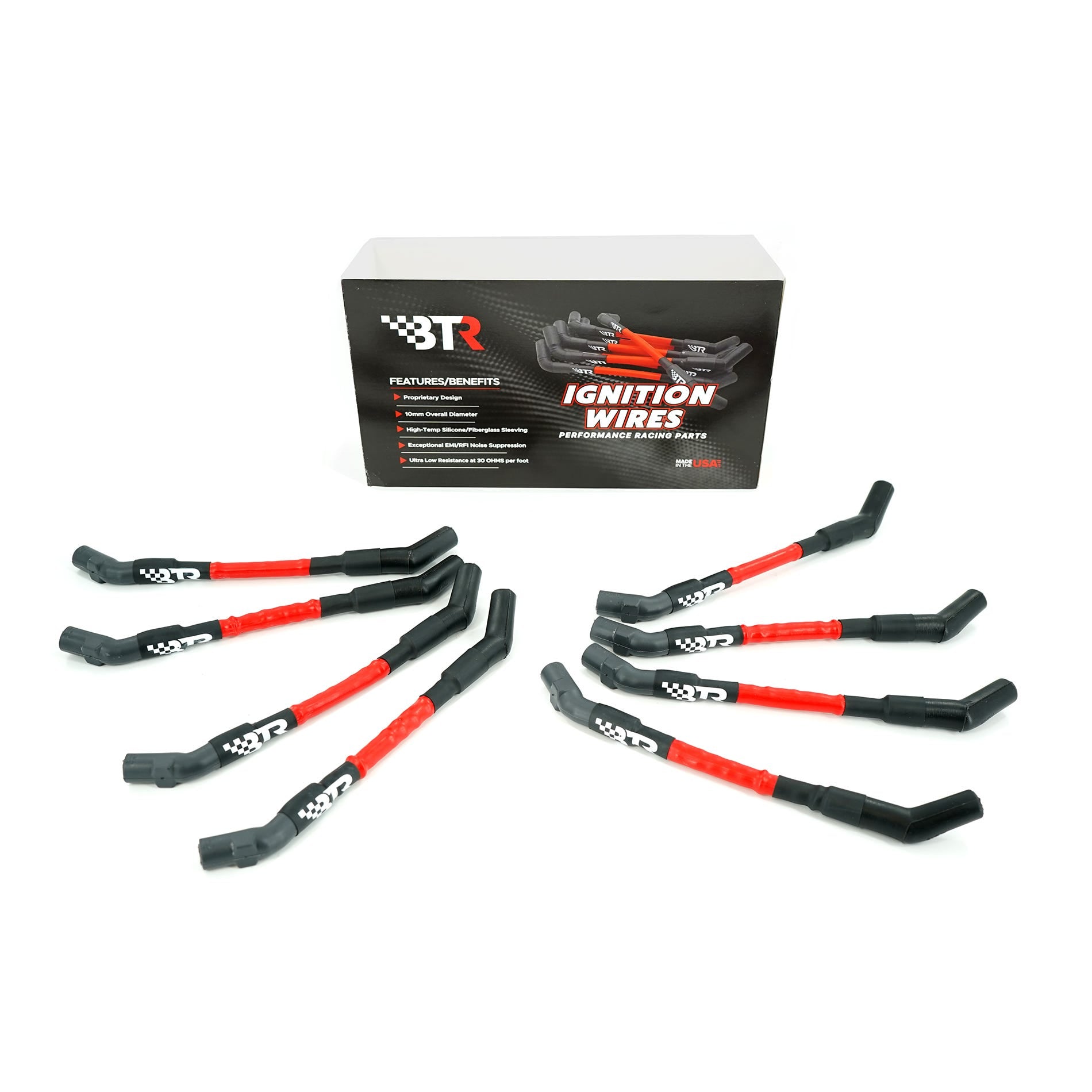 BTR SCOTT SPARK PLUG WIRES FOR LS CAR SMART COIL APPLICATIONS - RED