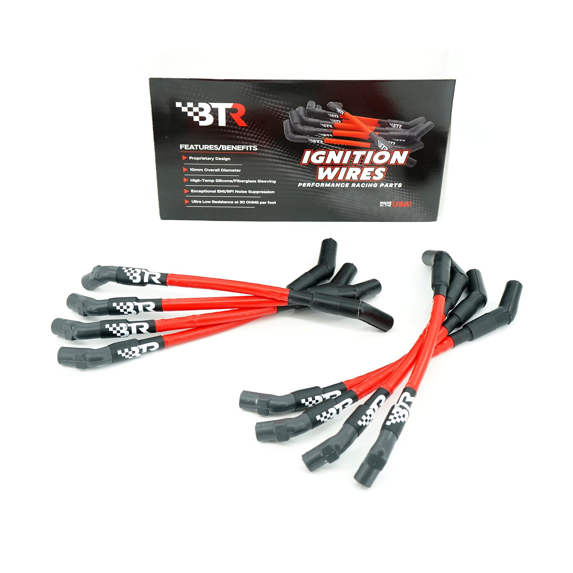 BTR SCOTT SPARK PLUG WIRES FOR LS TRUCK SMART COIL APPLICATIONS - RED