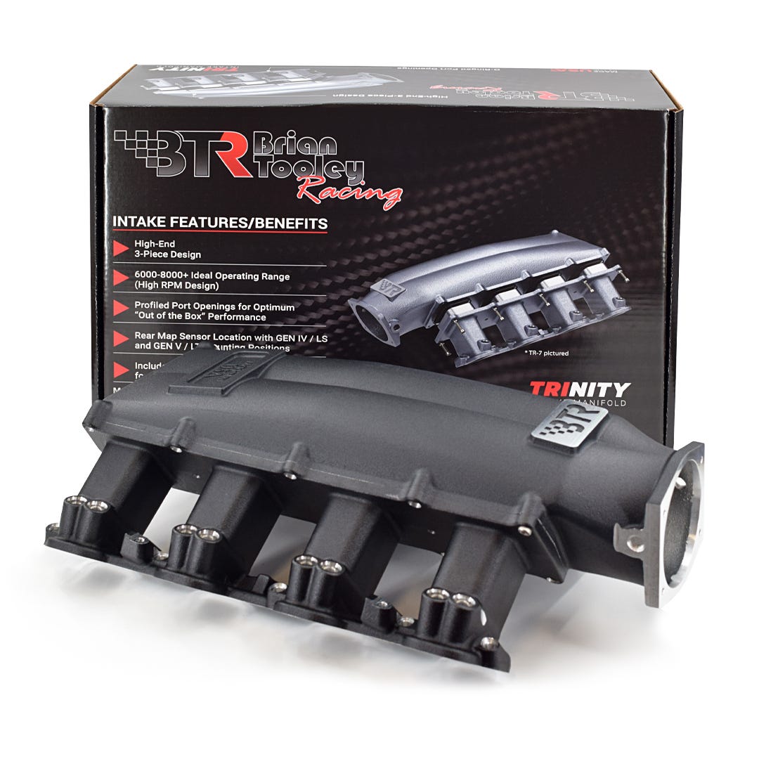 BTR TRINITY INTAKE MANIFOLD - LS7 DUAL INJECTOR - BLACK - TRA-7-BLK-P105-2I