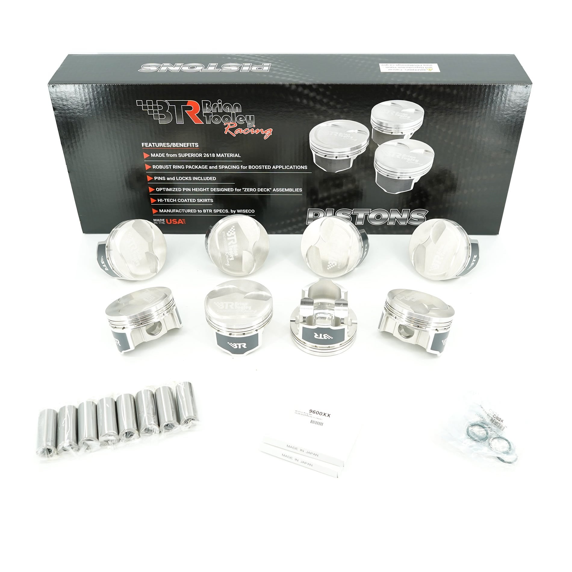 BTR / WISECO PISTON SET - LS BTR CV HEAD - 3.780" BORE - 3.622" STROKE - 7CC DOME - BTRCVP325125DM7-8