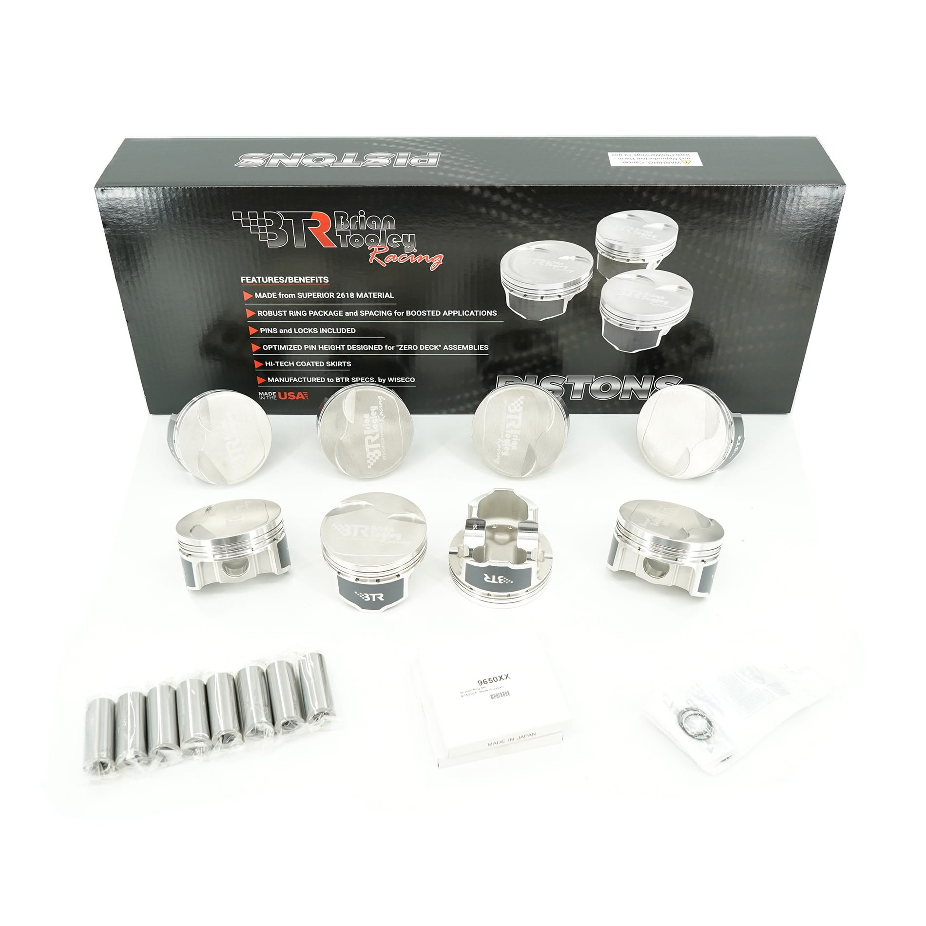 BTR / WISECO PISTON SET - BOOSTED LS BTR CV HEAD - 3.800" BORE - 3.622" STROKE - 0CC DOME - BTRCVP329125DM0-8
