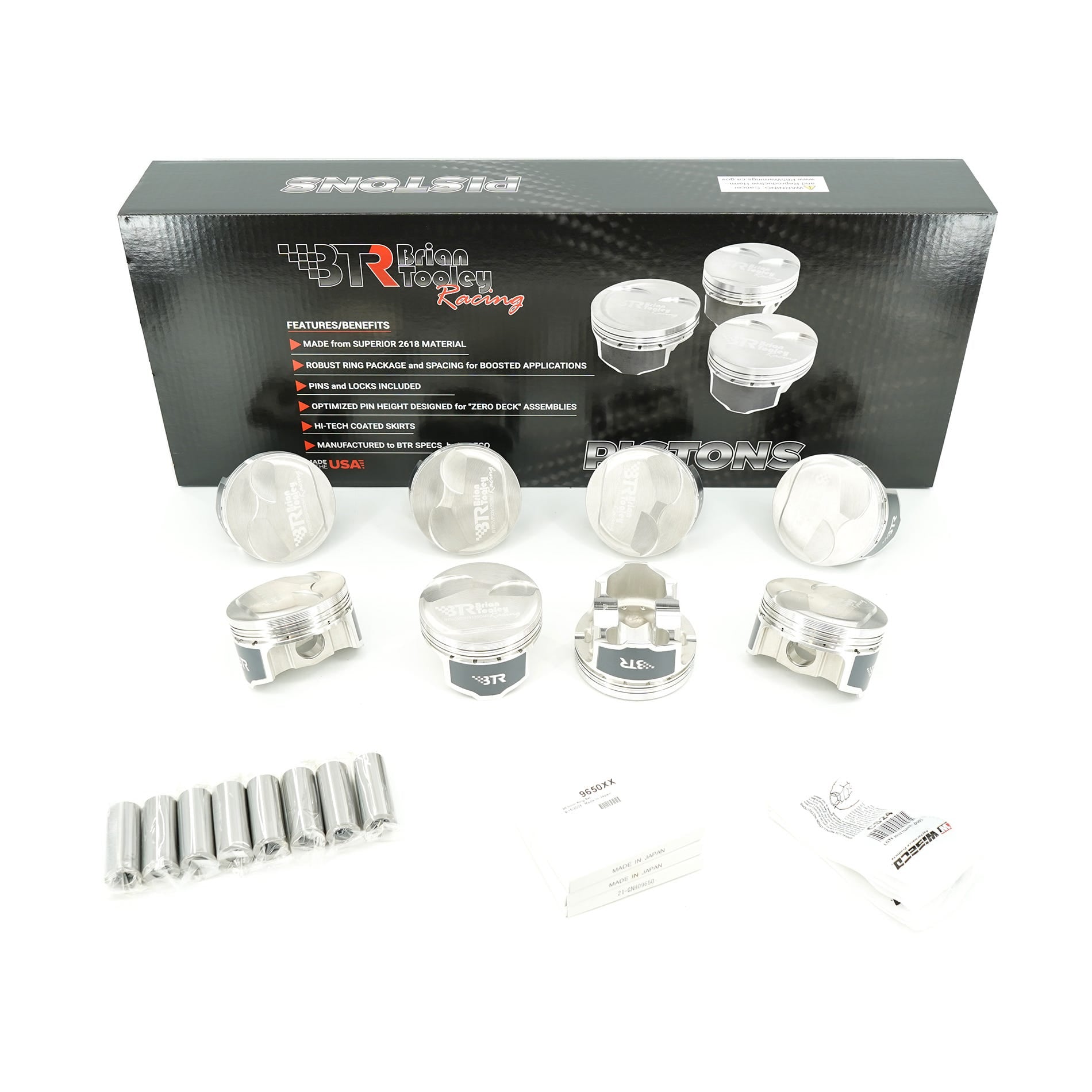 BTR / WISECO PISTON SET - LS BTR CV HEAD - 3.800" BORE - 3.622" STROKE - 7CC DOME - BTRCVP329125DM7-8