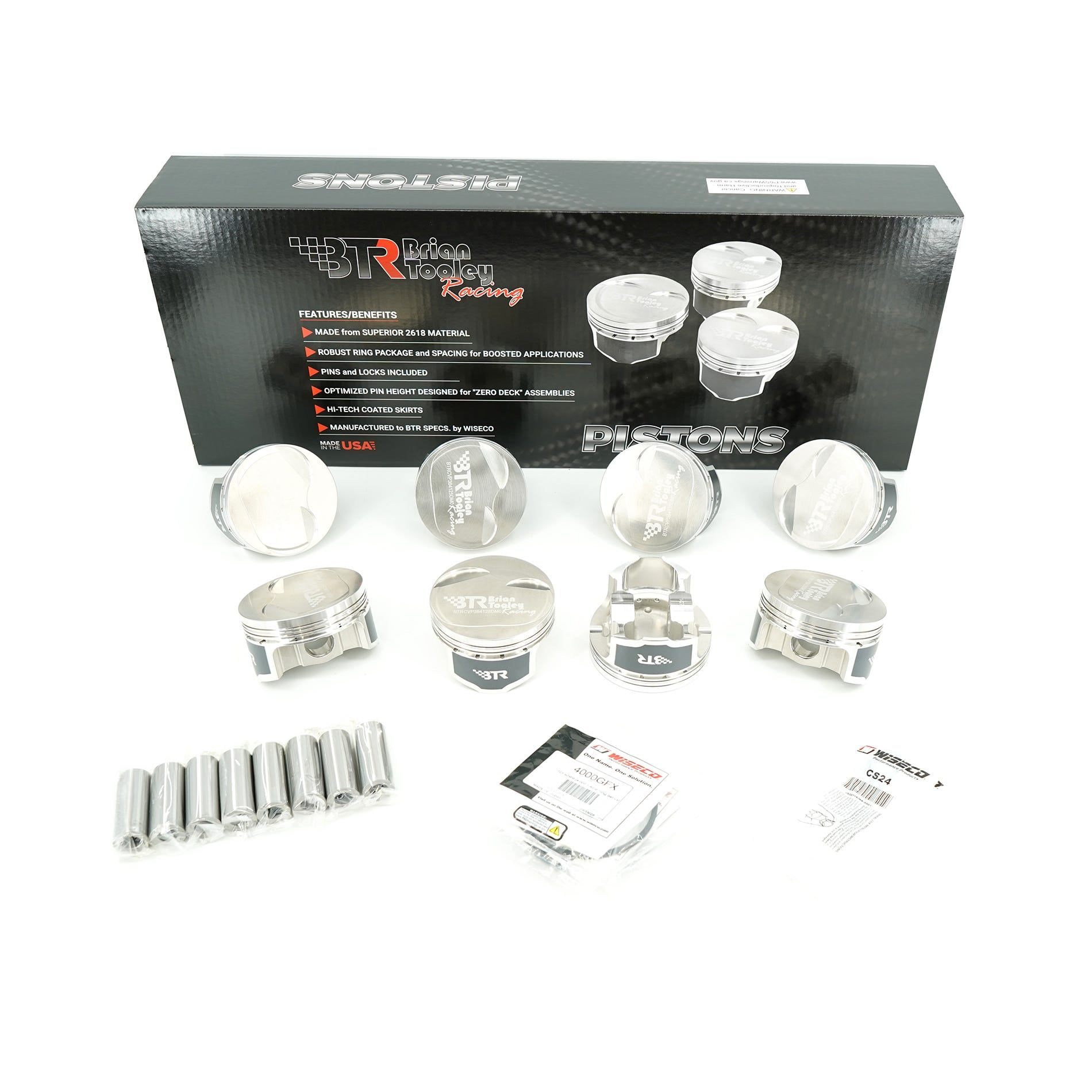 BTR / WISECO PISTON SET - LS BTR CV HEAD - 4.000" BORE - 3.622" STROKE - 0CC DOME - BTRCVP364125DM0-8