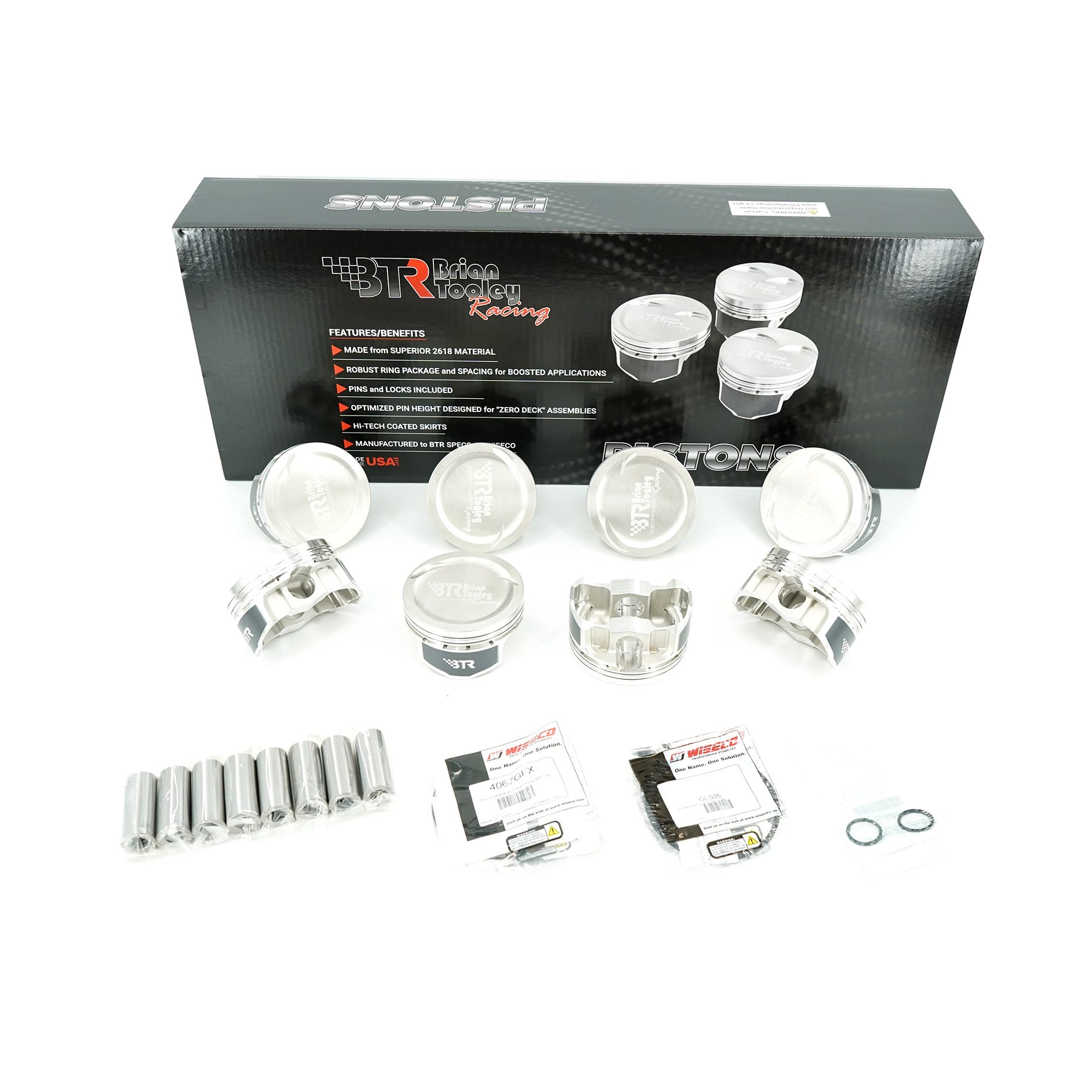 BTR / WISECO PISTON SET - LS BTR CV HEAD - 4.065" BORE - 4.000" STROKE - 10CC DISH - BTRCVP416125DS10-8
