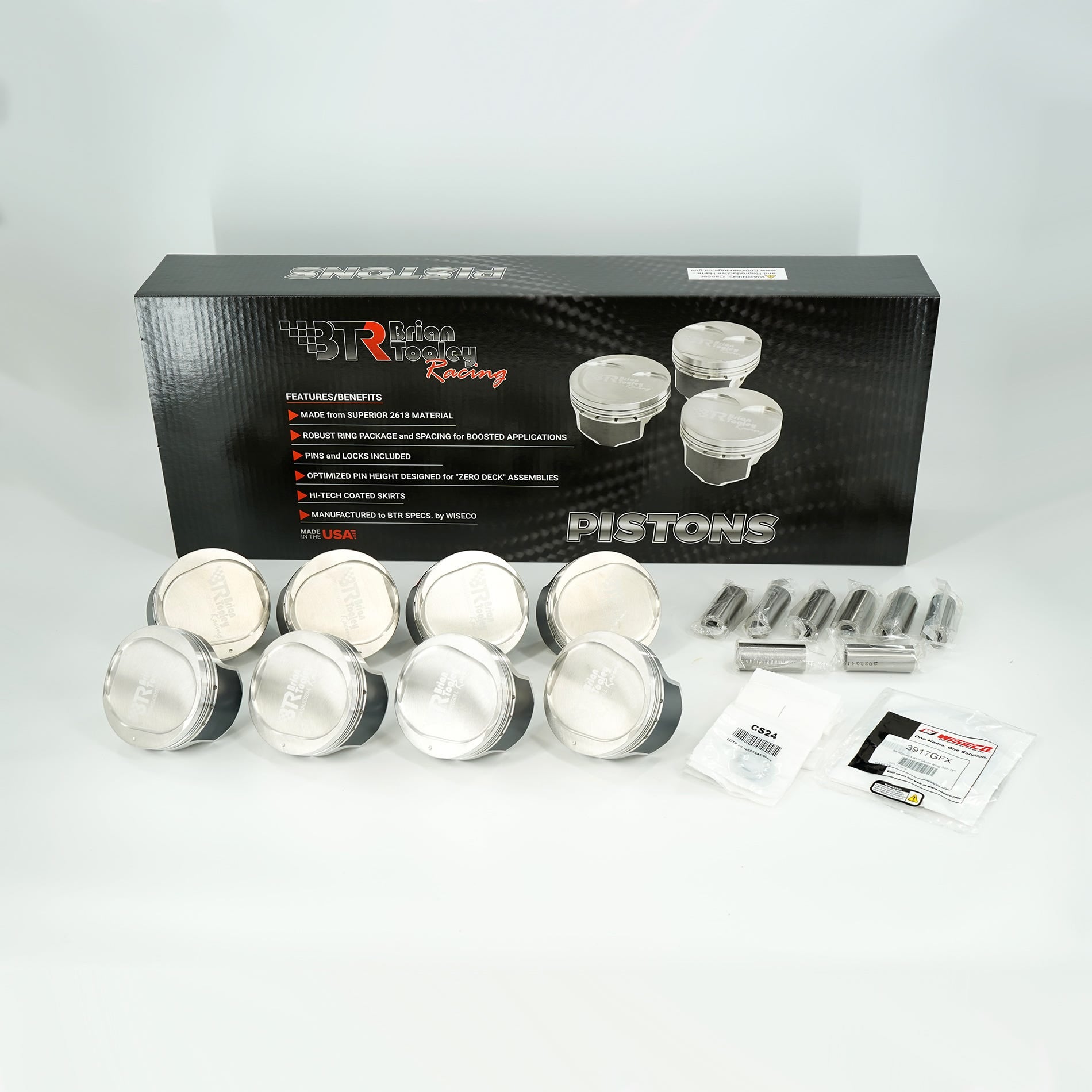 BTR / WISECO PISTON SET - 5.7 HEMI 3.917" -10CC DISH - BTRP345242DSDI-8