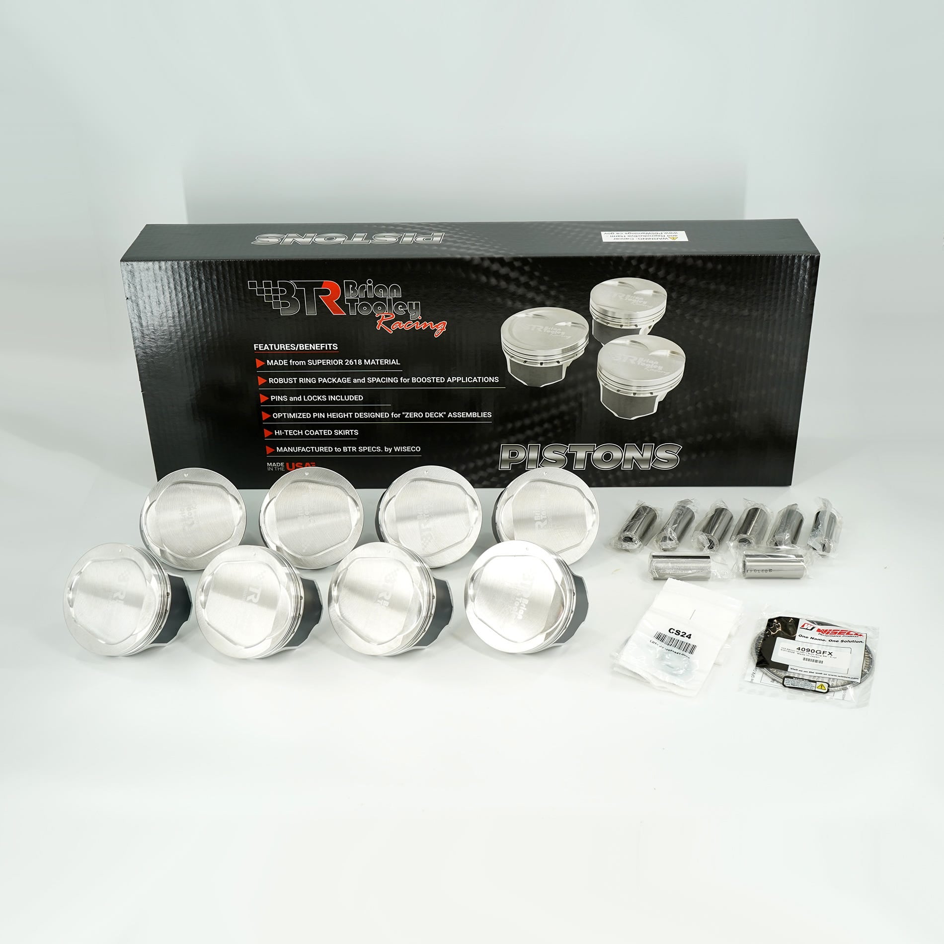 BTR / WISECO PISTON SET - 6.4 HEMI 4.090" -11CC DISH - BTRP392002DSDI-8
