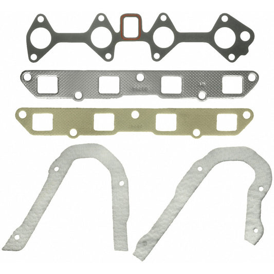 Fel-Pro Toyota Corolla MS 22792 exhaust and intake manifold gasket set showing gasket details and packaging.