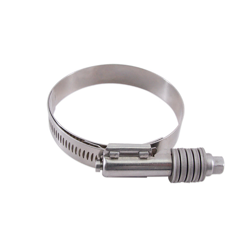 Mishimoto constant tension worm gear clamp in sizes 1.77 to 2.60 inches, featuring a steel construction and adjustable design.