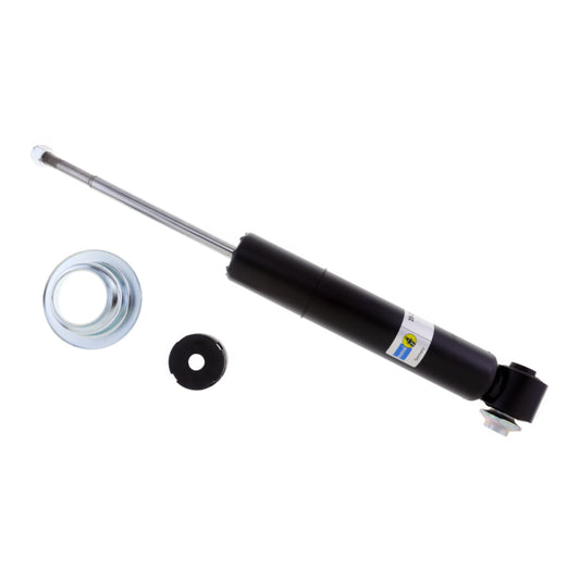 Bilstein B4 OE replacement rear twin-tube shock absorber for 2006-2010 BMW 650i V8, showing the shock's metal body and mounting points.