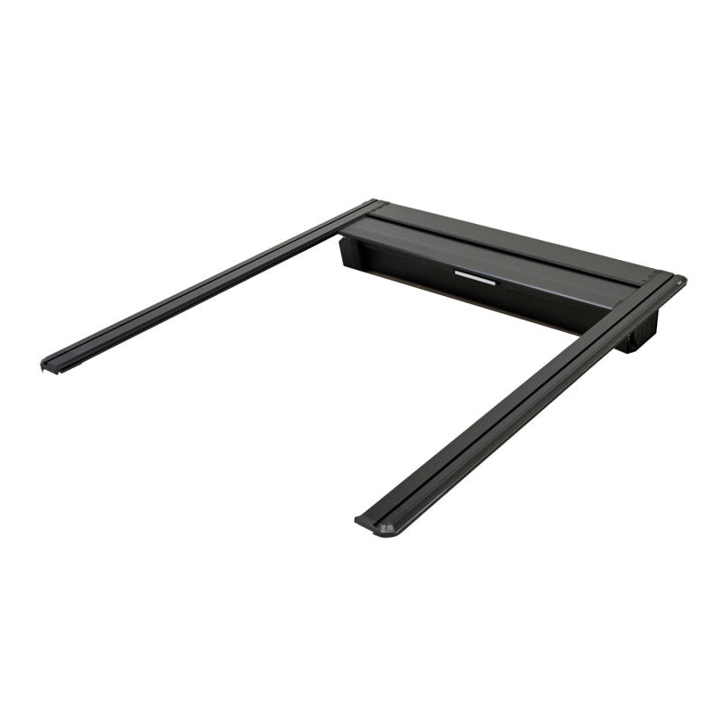 Black Westin retractable tonneau cover on Ford F-250/F-350 SD 6.8ft bed, showing the sleek, secure design for truck bed protection.