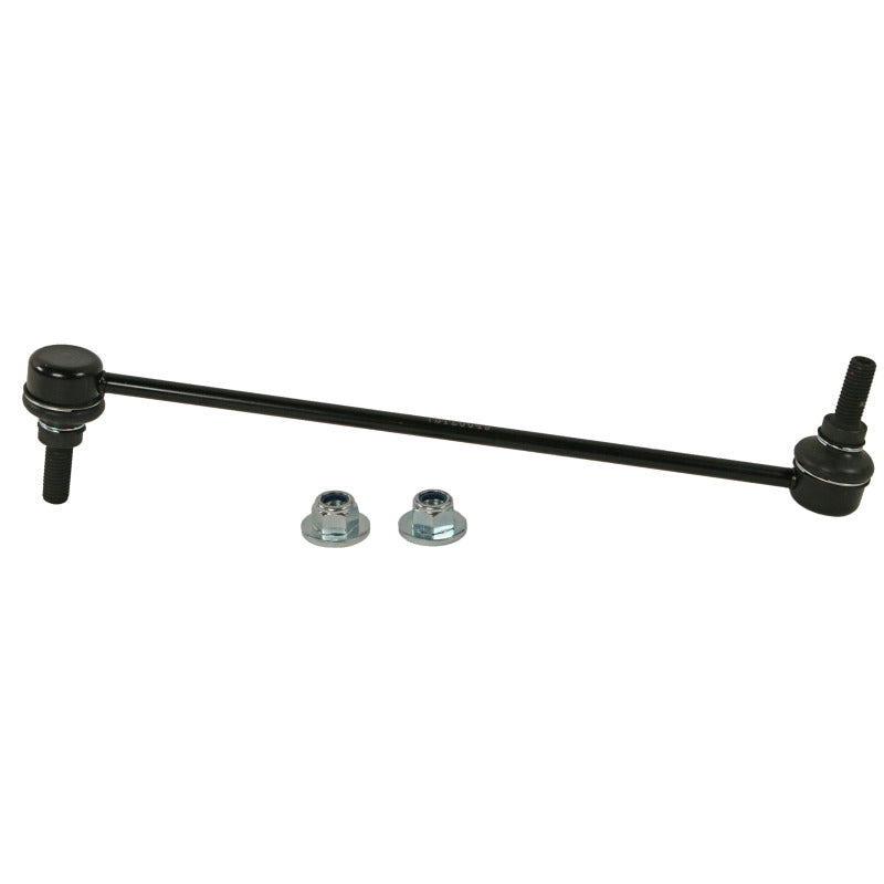 Moog front sway bar endlink for Chrysler Pacifica 2017-2022, showing the durable metal construction and installation connection.