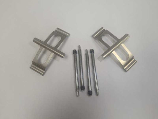 Alcon rear brake hardware pad retainer kit for Ford Raptor 2010+ showing metal clips and retainers.