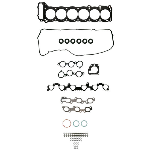 Fel-Pro Toyota Land Cruiser HS 26582 PT PermaTorque engine cylinder head gasket set laid out on a workbench.