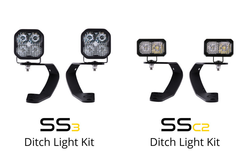 Diode Dynamics 10-21 Toyota 4Runner Stage Series 2-inch LED ditch light kit with sport yellow and white combo lights.