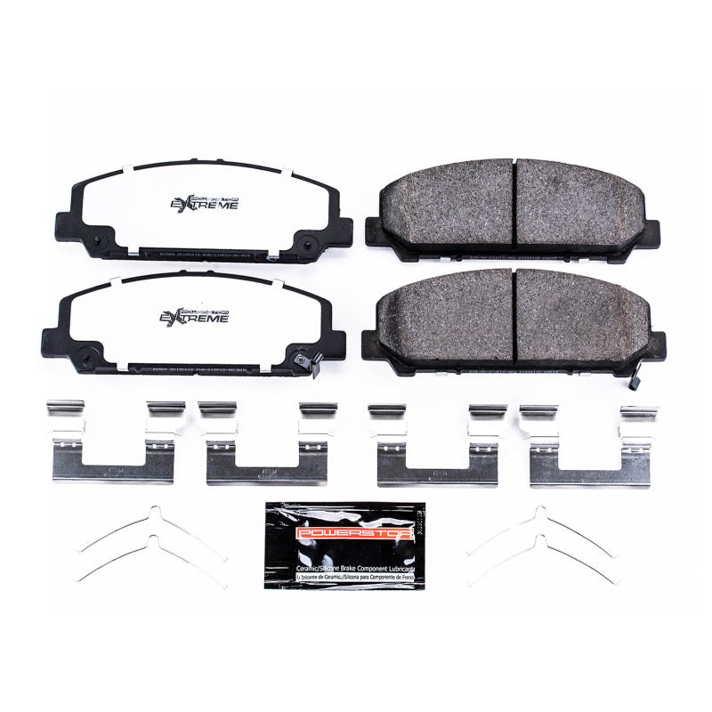 PowerStop front Z36 truck and tow brake pads with hardware for 2011-2013 Infiniti QX56, performance brake components.