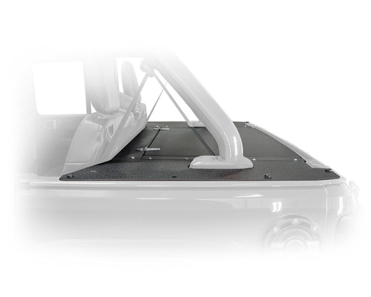 DV8 Offroad Jeep Wrangler JL 4-Door rear tailgate storage cover, durable tailgate accessory for 2018+ models.