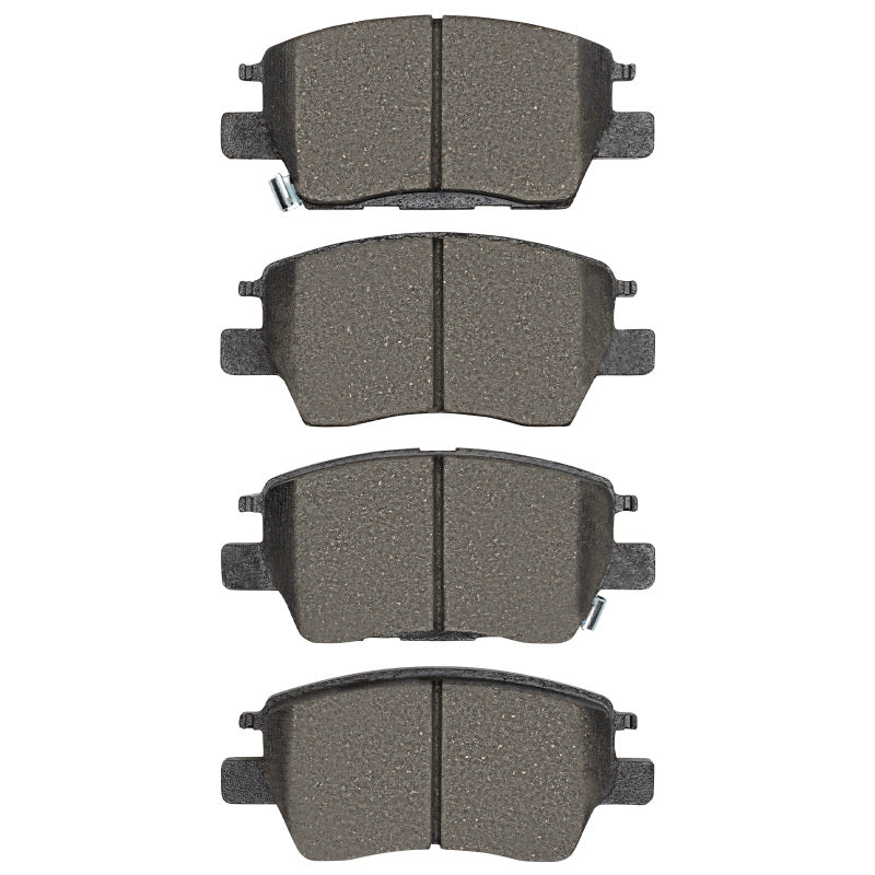 Front view of R1 Concepts ceramic brake pads for Chevrolet Bolt EUV 2016-2023, OE replacement brake pads.