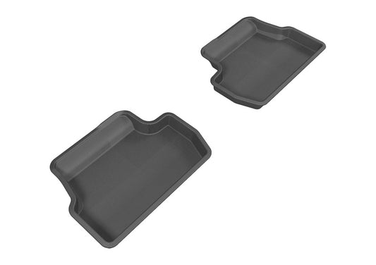 Black 3D MAXpider rubber floor mats for Mini Hardtop 2-door 2014-2019, second row, featuring textured surface and custom fit.