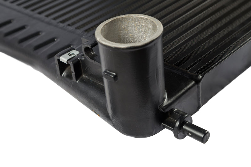 CSF Chevrolet Silverado 6.6L Turbo Diesel Charge-Air-Cooler intercooler, aluminum core with inlet and outlet ports for enhanced cooling.