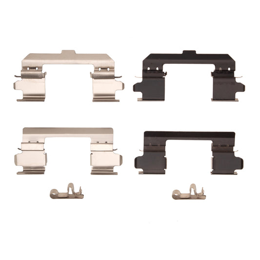DFC Ford Mustang brake hardware kit with front premium hardware components for 2015-2023 model years, showing metal brake parts.