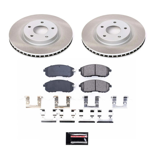 PowerStop semi-coated front brake rotor kit for Nissan Sentra 2007-2012, performance blank brake rotors.