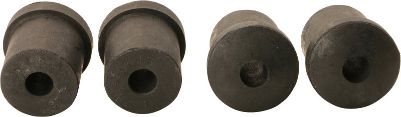 Moog rear upper leaf spring bushing for 1966-1969 Ford Falcon rear leaf springs, close-up view of bushing and spring components