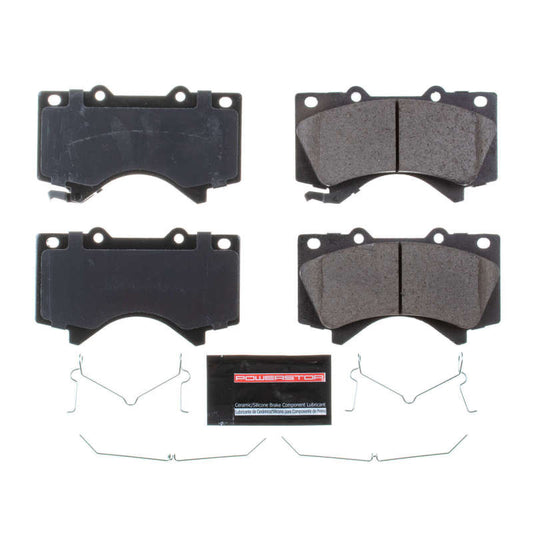 PowerStop Z23 Evolution Sport brake pads with hardware for front of Lexus LX570, performance brake system upgrade