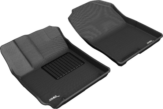 Black 3D MAXpider rubber floor mat for the first row of 2018-2020 Hyundai Kona Kagu, designed for durable interior protection.