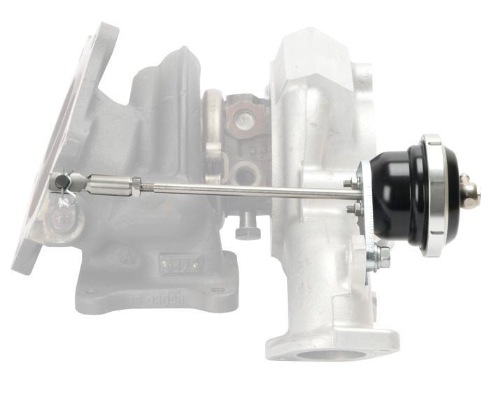 Turbosmart IWG75 black internal wastegate actuator for Mitsubishi EVO 10, 24 PSI boost control, automotive turbocharger component.