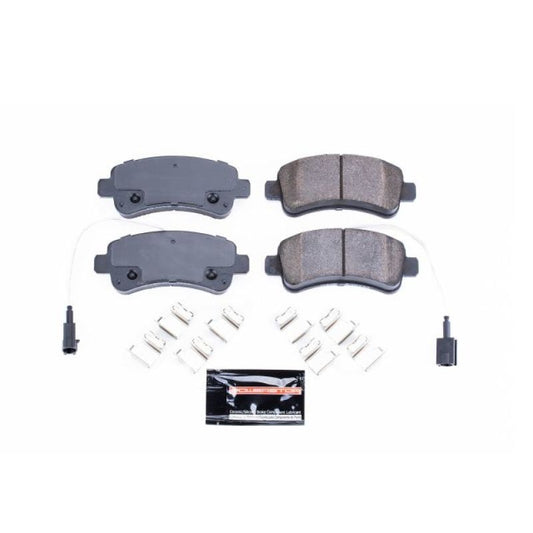 PowerStop Z23 Evolution Sport brake pads for 2014 Ram ProMaster 1500 rear, including hardware, shown in image.