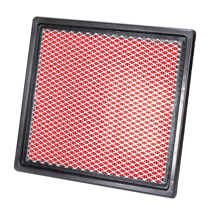 K&N Engineering universal 5-inch air filter with flange, 8.5-inch base, 5.5-inch top, dry media, designed for automotive air intake systems.