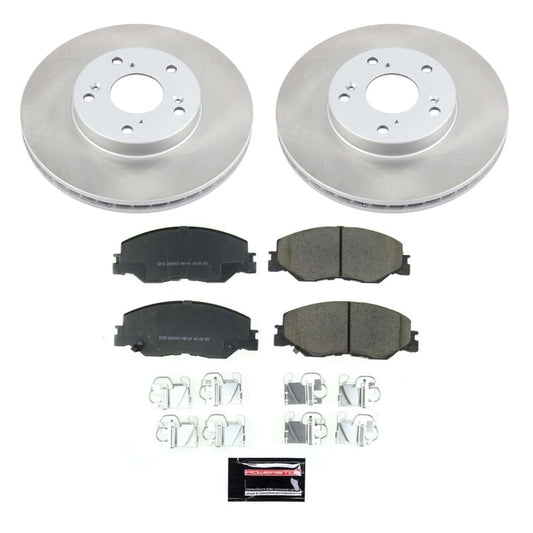 PowerStop front semi-coated rotor kit for Honda Insight 2019-2022, showing high-performance brake rotors with a semi-coating finish.