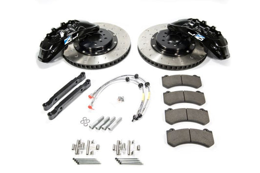 Alcon 2009+ Nissan GT-R R35 big brake kit with 412x36mm rotors and 6-piston calipers, grey front axle assembly.