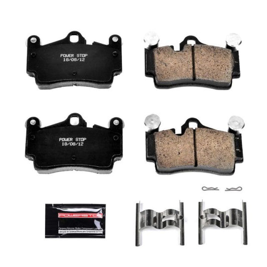 PowerStop Z23 Evolution Sport rear brake pads with hardware for 2007-2015 Audi Q7, high-performance brake replacement image
