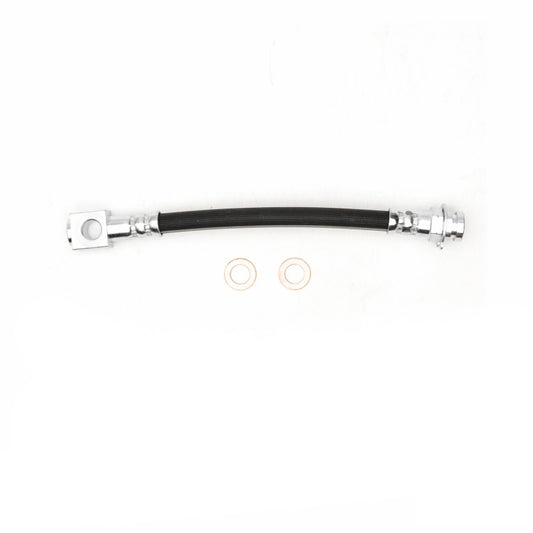 DFC Chevrolet Camaro rear-left brake hose from the brake line kit, showing the flexible rubber and metal fittings.