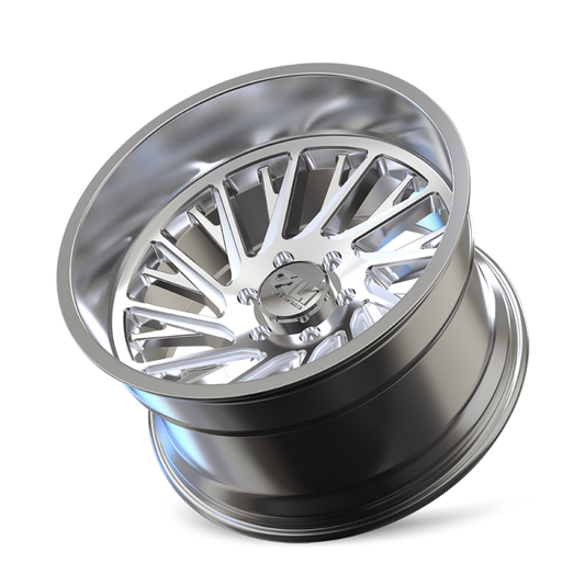 Polished Cali Off-Road cast wheel, 24x14 inches, 6x139.7 bolt pattern, -76mm offset, 106mm hub for off-road vehicles.