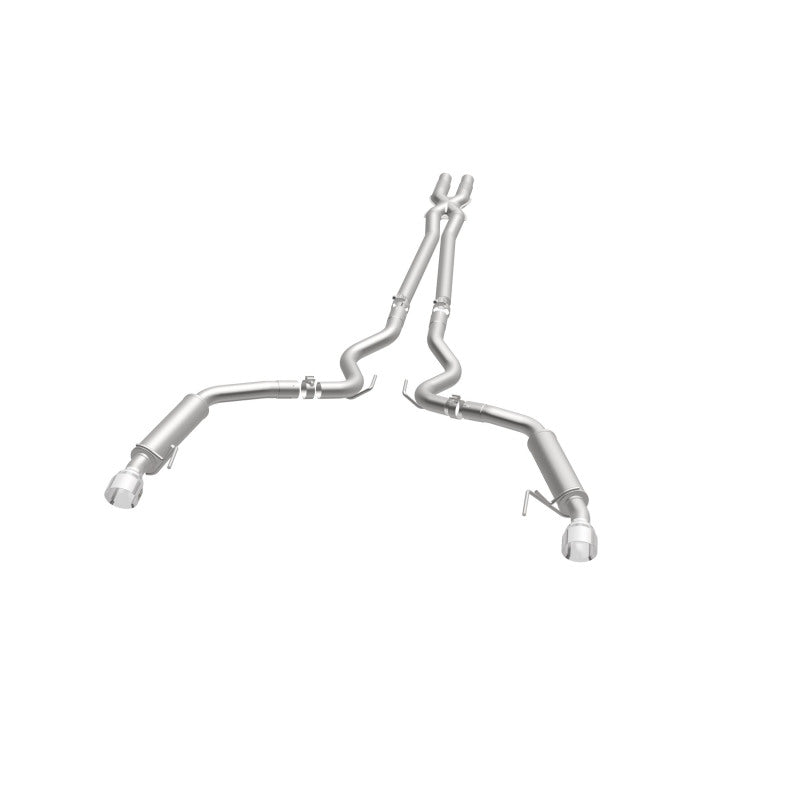 MagnaFlow SS 2.5-inch competition cat-back exhaust with dual split polished 4.5-inch tips for 2015 Ford Mustang V6 3.7L.