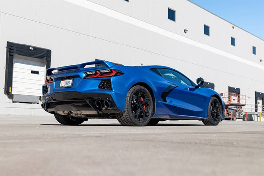Black PVD Corsa 20-26 Corvette C8 catback exhaust with factory NPP, 4.5-inch Pro-Series tips, performance upgrade