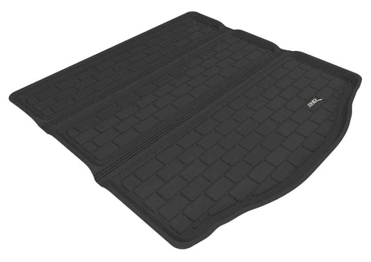 Black 3D MAXpider Ford Focus cargo liner, rubber floor mat designed for 2012-2018 model, with textured surface and raised edges.